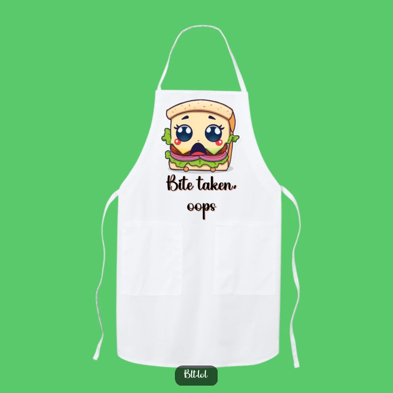 Funny Surprised BLT Sandwich Apron: Bite Taken Cooking Funny Gift