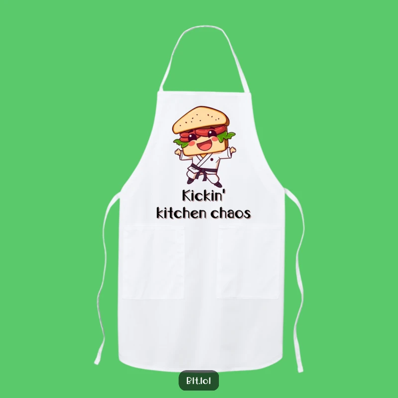 Funny BLT Sandwich Karate Kick Apron - Cook & Laugh in Style