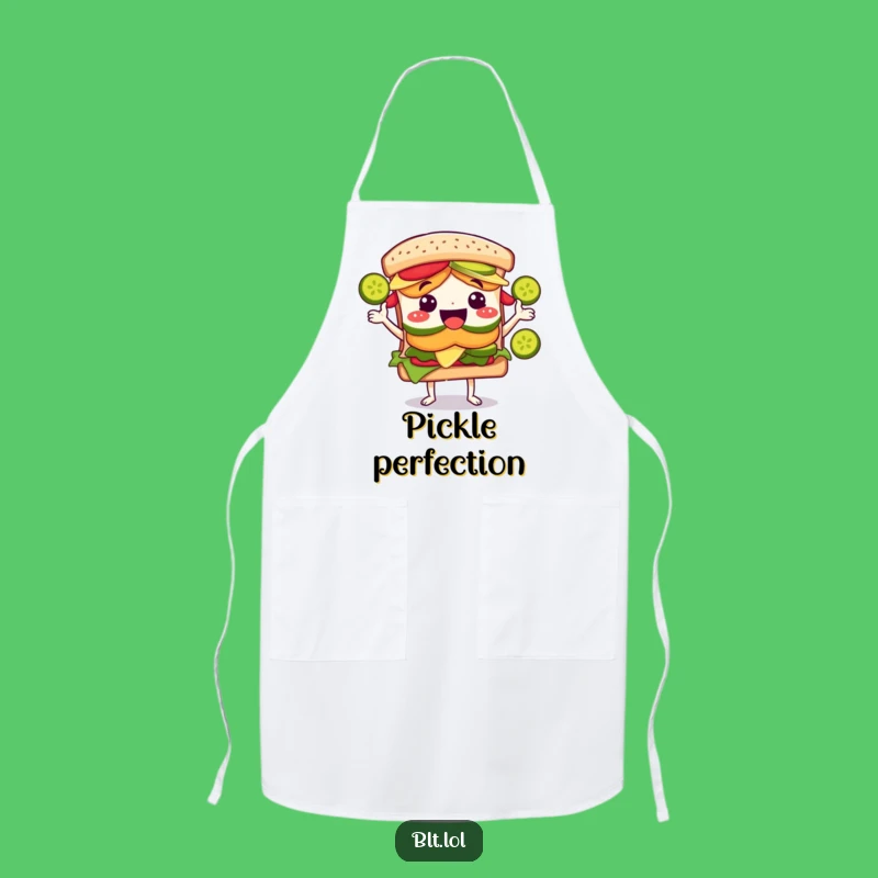 Funny BLT Sandwich Pickle Juggling Chef Apron - Kitchen Humor Gift