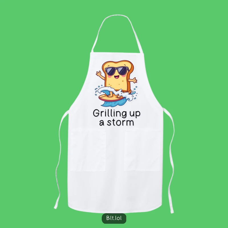 Funny Bread Surfer Apron: Kitchen Fun with Beach Humor for Chefs & Gifts