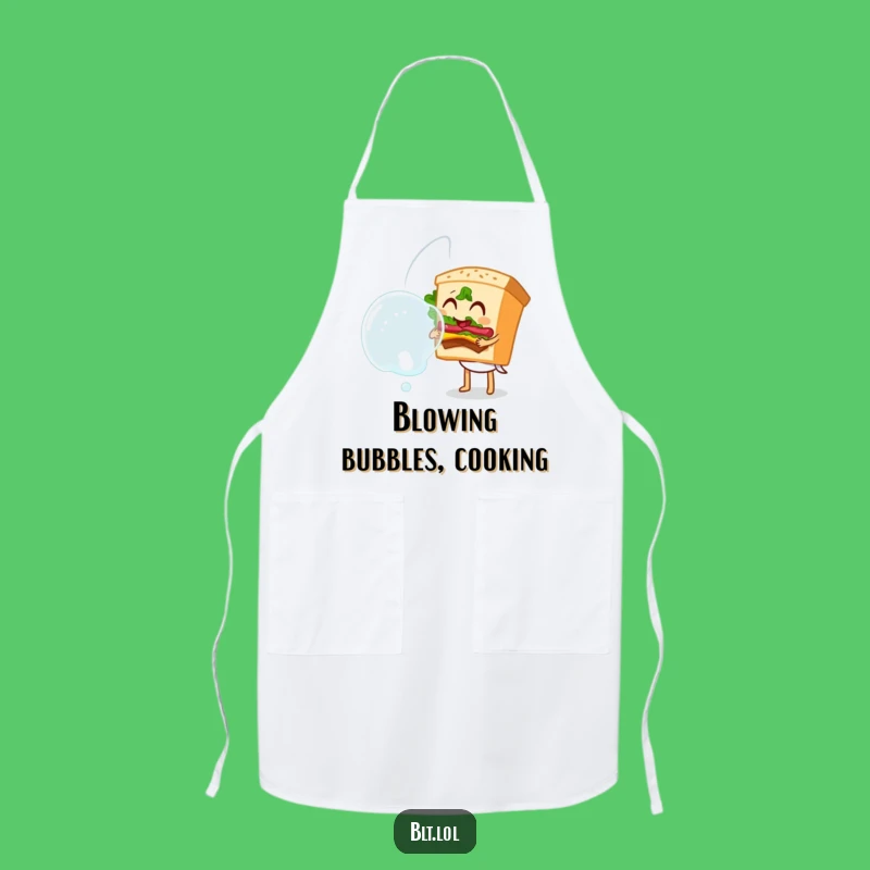 Funny Bubble Blowing BLT Sandwich Apron - Playful Kitchen Wear for Fun Cooks