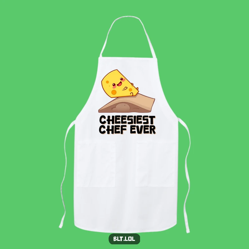 Funny Cheese Ramp Slide Apron: Kitchen Fun with Cheesy Humor for Chefs & Gifts
