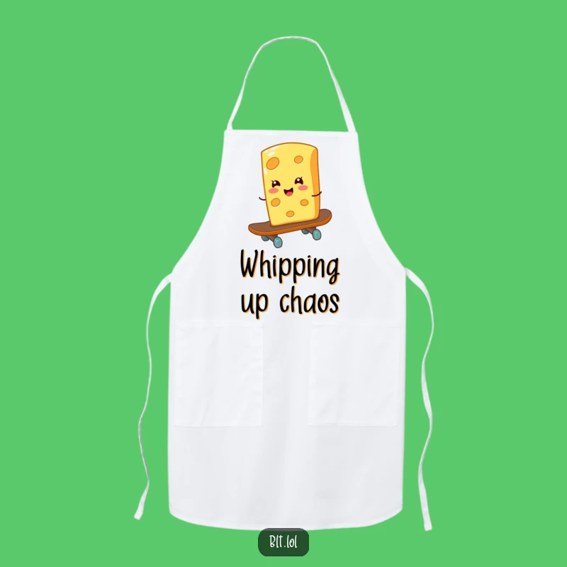 Funny Cheese Skateboard Apron - Giggling Chef Rad Foodie Gift