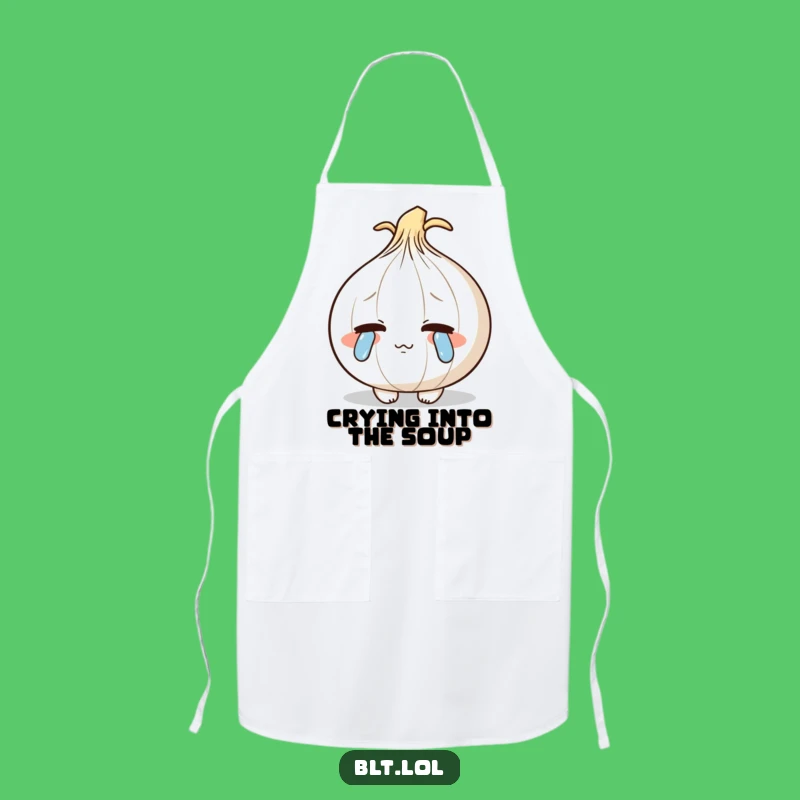 Funny Crying Onion Apron: Shy Chef's Kitchen Humility Gift