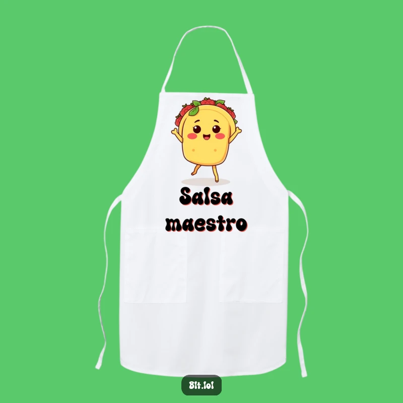 Funny Kawaii Taco Salsa Dancer Apron: Cook and Dance with Joyful Flair