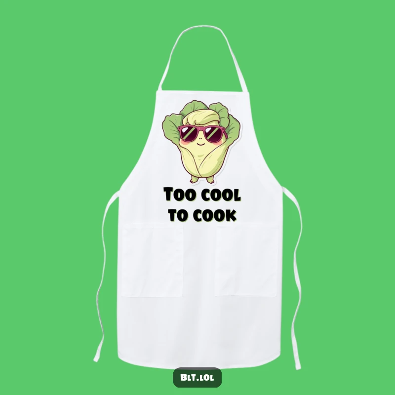 Funny Chilling Lettuce Sunglasses Apron - Cool Veggie Chef Gift for Humorous Kitchen