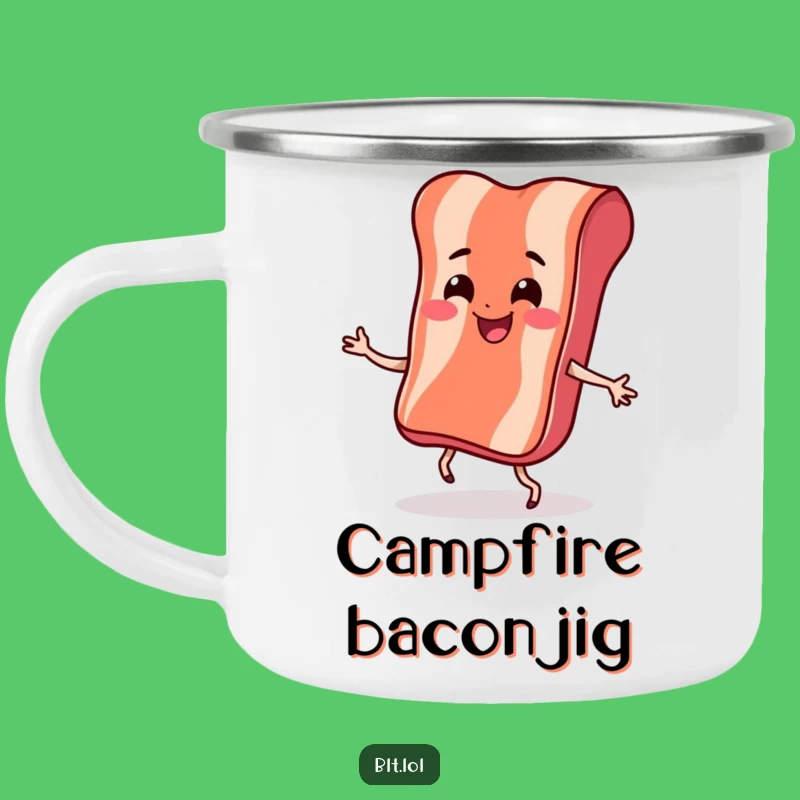 Funny Bacon Dance Camping Mug: Outdoor Breakfasts with Sizzling Fun, Perfect Funny Gift!