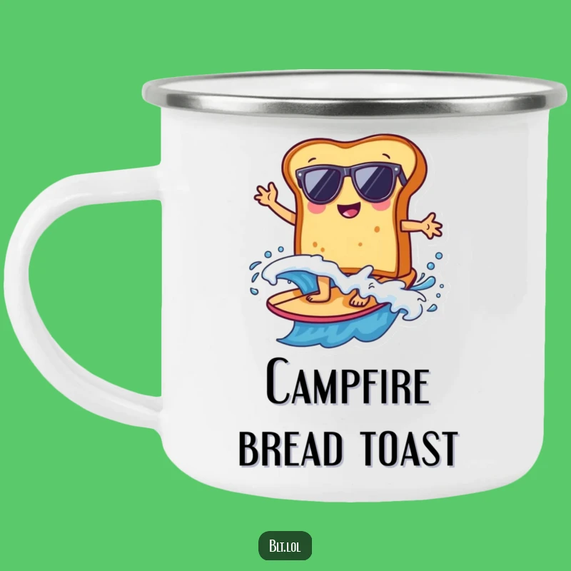 Funny Bread Surfer Camping Mug: Durable Beach Humor for Outdoors & Gift Giving