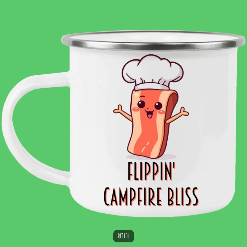Campfire Sizzle: Funny Bacon Chef Camping Mug