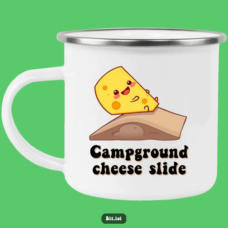 Funny Cheese Ramp Slide Camping Mug: Durable Dairy Humor for Outdoors & Gift Giving
