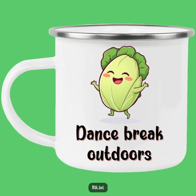 Funny Lettuce Dance Camping Mug: Salad Fuel for Adventure
