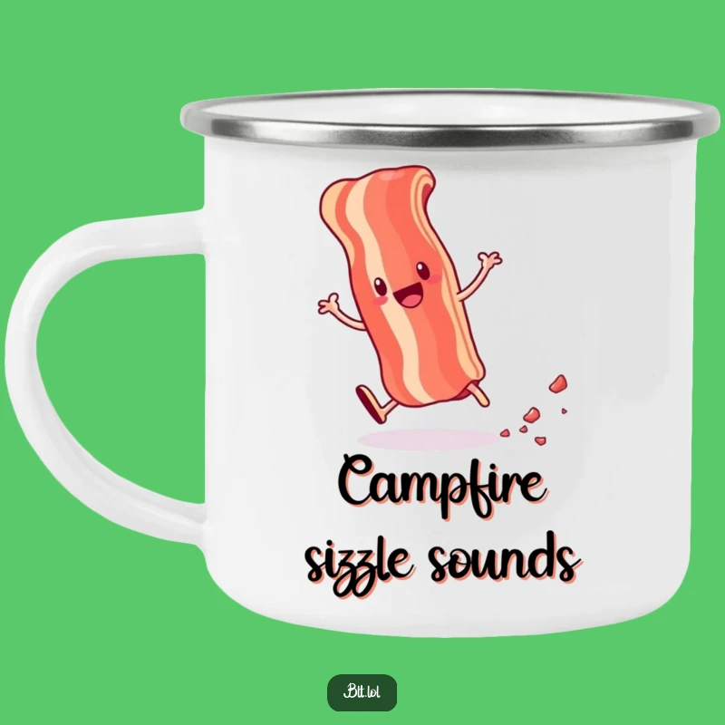 Funny Bacon Camping Mug - Durable Anthropomorphic Foodie Outdoor Adventure Gift