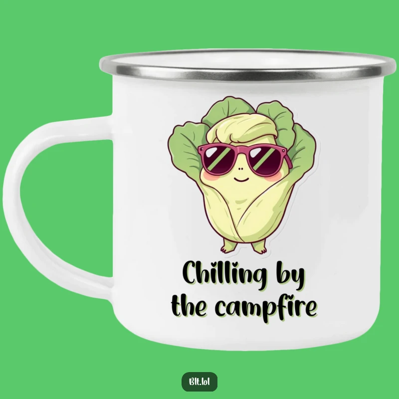 Funny Chilling Lettuce Sunglasses Camping Mug - Cool Veggie Outdoor Gift for Adventurers
