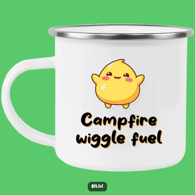 Funny Mustard Blob Camping Mug Durable Wiggling Character Outdoor Foodie Gift