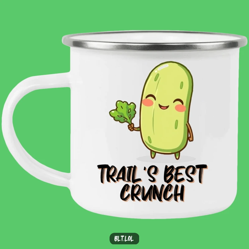 Funny Pickle Camping Mug - Durable Anthropomorphic Veggie Outdoor Adventure Gift