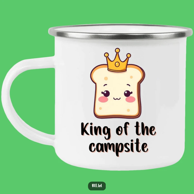 Funny Royal Bread Slice Camping Mug - Regal Carb Gift for Outdoor Monarchs