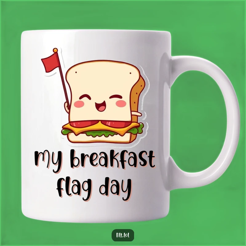 Funny BLT Wink Mug - Cheeky Anthropomorphic Sandwich Gift for Foodie Fun
