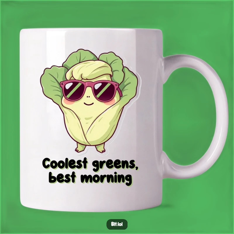 Funny Chilling Lettuce Sunglasses Mug - Cool Veggie Gift for Her or Him