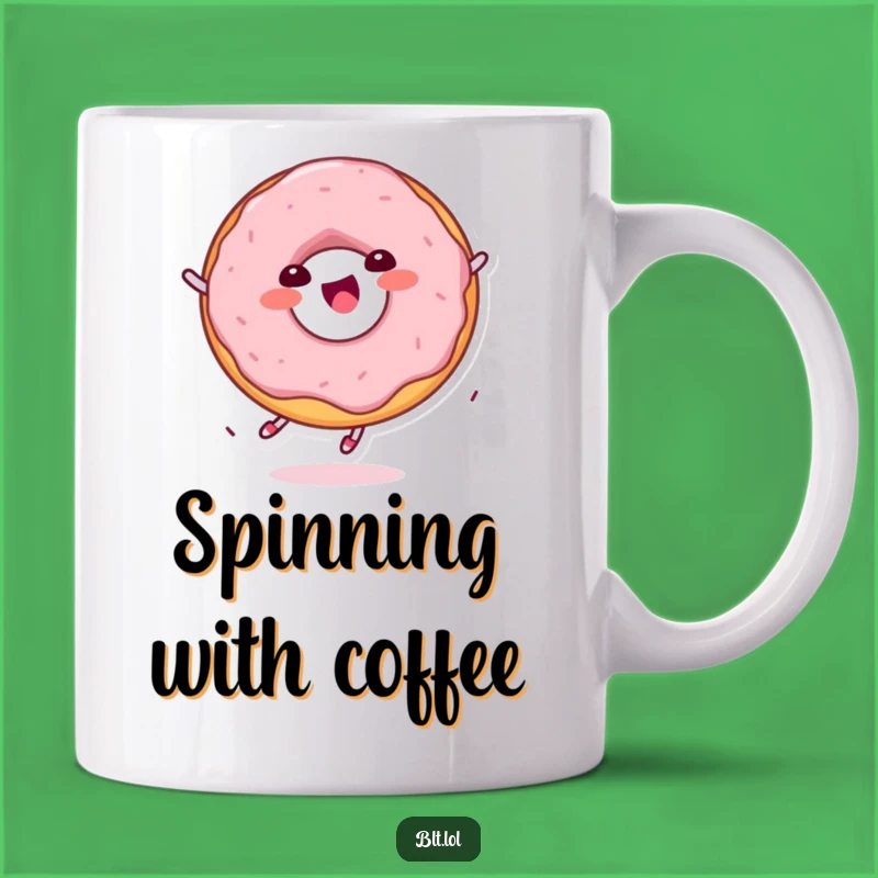 Funny Kawaii Donut Spinning Mug: Delightful Gift for Sweet Treat Lovers