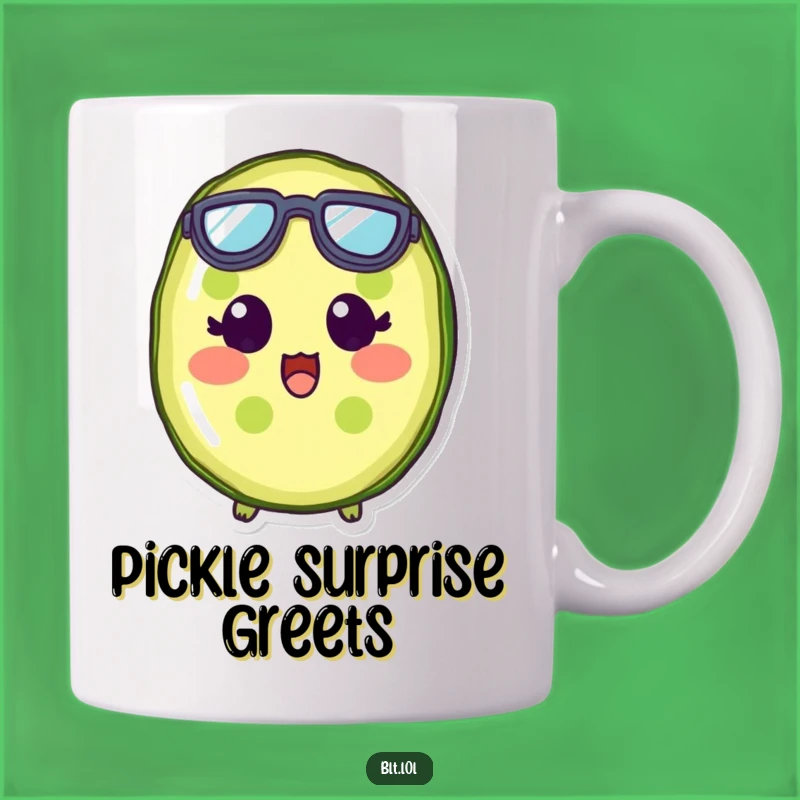 Funny Surprised Pickle Slice Goggles Mug - Hilarious Foodie Reaction Gift