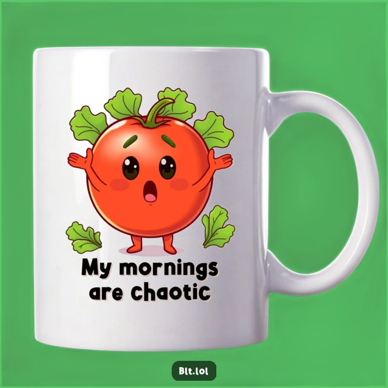 Funny Tomato Juggling Mug: Surprised Veggie Humor for Kitchen Gifts and Coffee Lovers