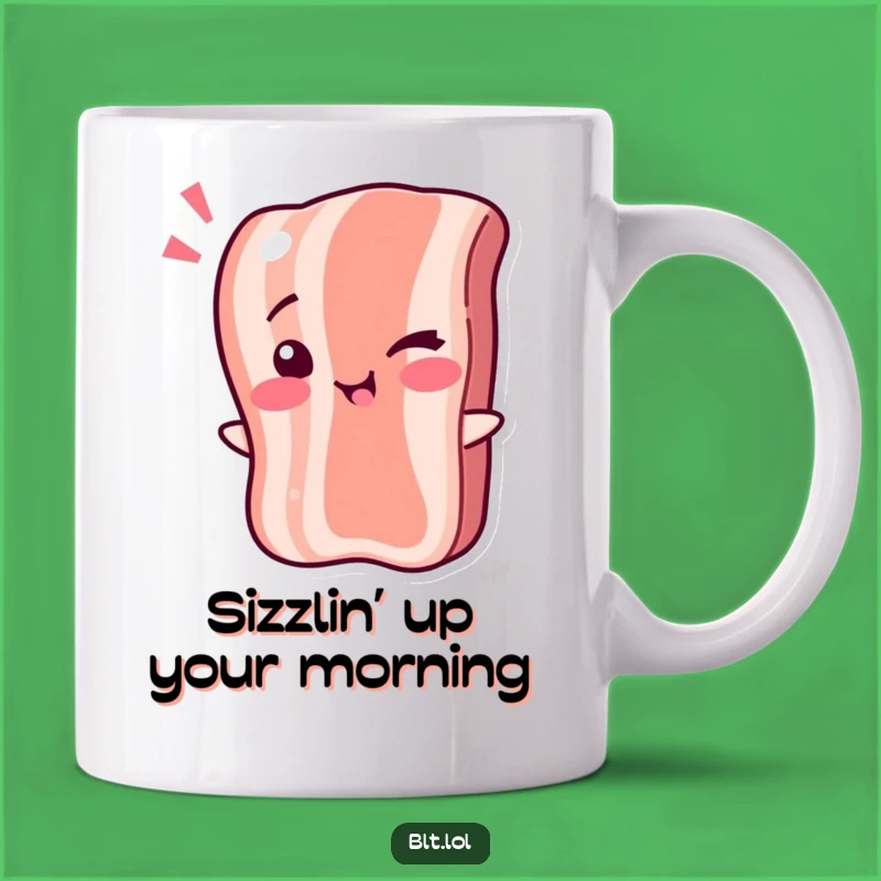 Funny Winking Bacon Mug - Sizzling Breakfast Gift for Playful Foodies