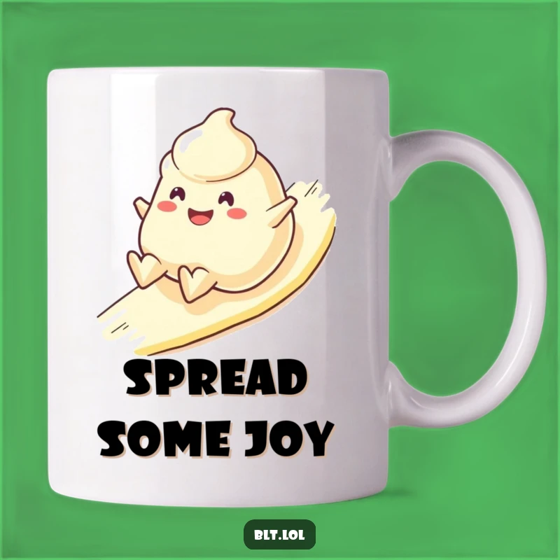Funny Mayo Blob Mug Cheerful Sliding Character A Deliciously Funny Gift