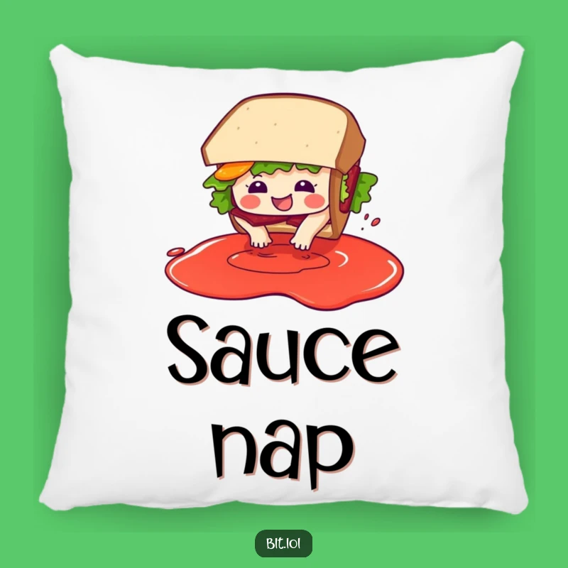 Comfy Funny BLT Sandwich Sauce Dive Pillow - Cozy Humorous Accent