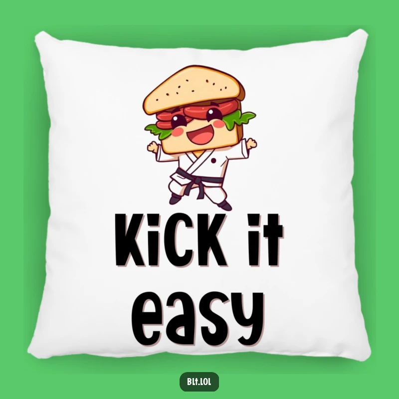 Funny BLT Sandwich Karate Kick Pillow - Comfy & Hilarious Home Accent