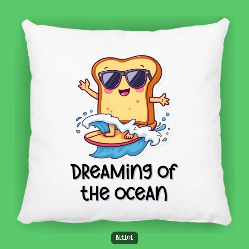 Funny Bread Surfer Pillow: Cozy Comfort with Beach Humor for Home Decor Gift