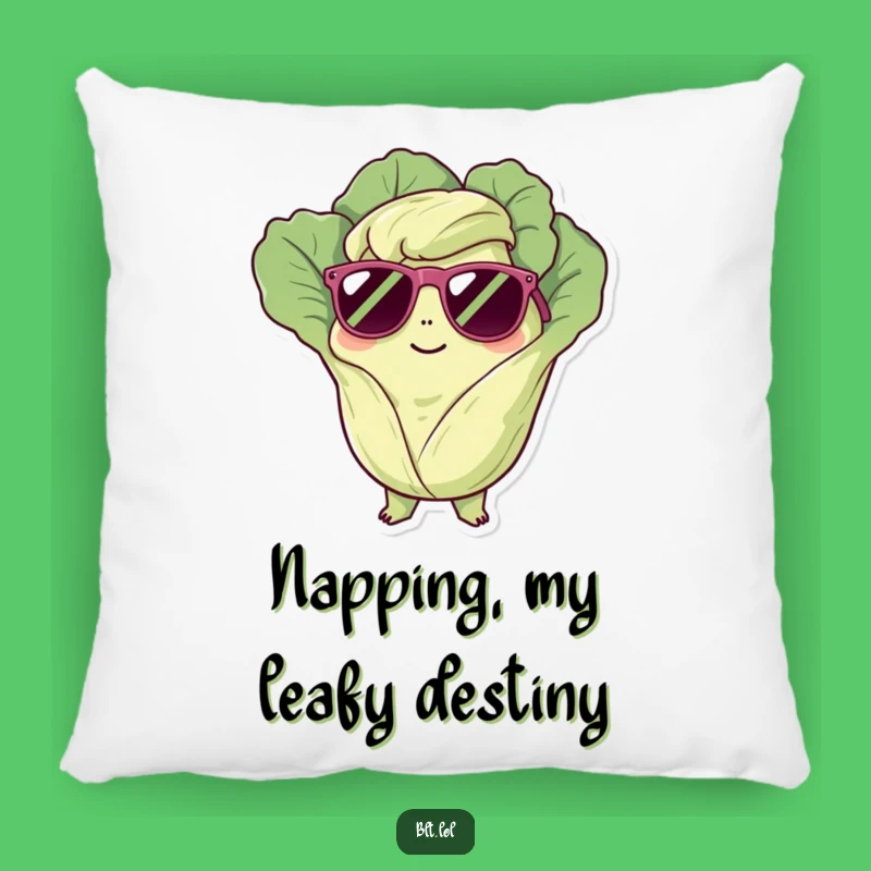 Funny Chilling Lettuce Sunglasses Pillow - Cozy Veggie Accent for Humorous Comfort