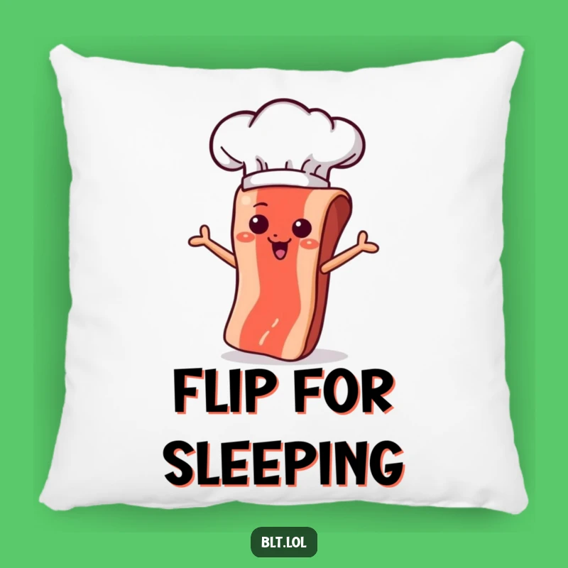 Funny Flipping Bacon Chef Hat Pillow - Comfy & Culinary Accent