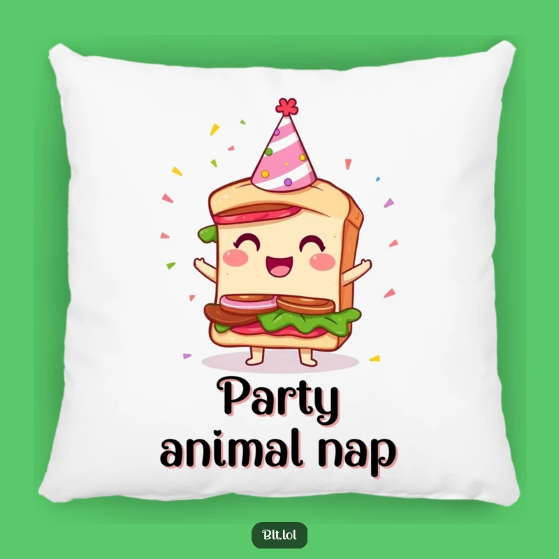 Funny Party BLT Sandwich Pillow: Cozy Hat Confetti Cushion, Perfect Gift