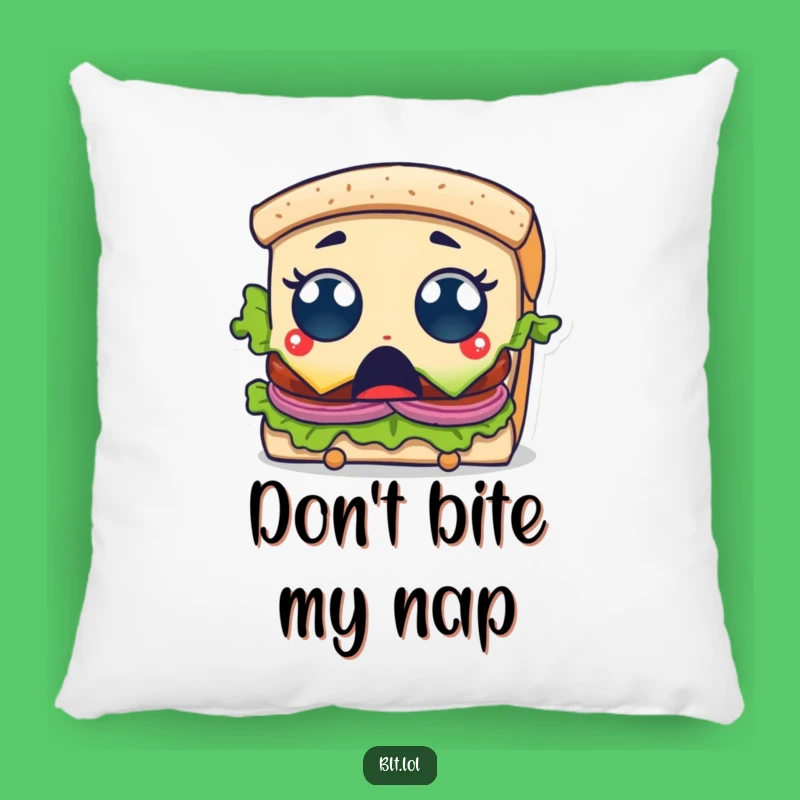 Funny Surprised BLT Sandwich Pillow: Bite Taken Cozy Funny Gift