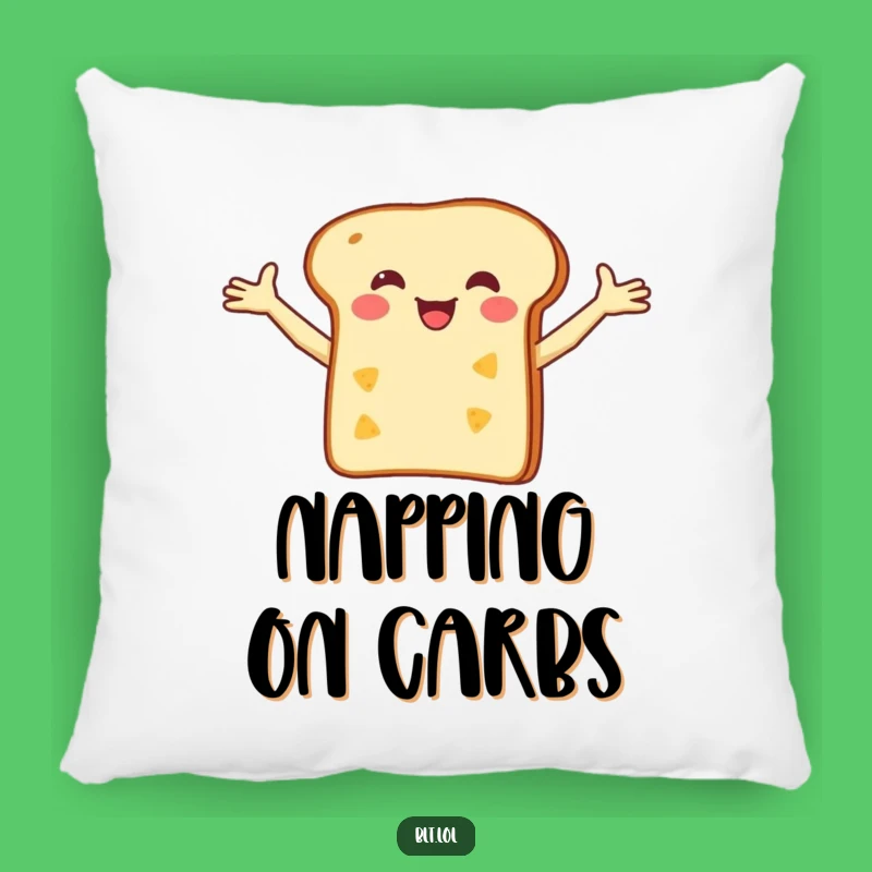 Funny Bread Cheese Pillow: Comfy Cushion with Foodie Humor, Ideal Funny Gift!