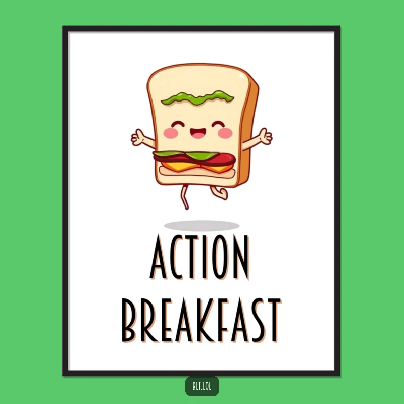 Funny BLT Sandwich Jumping Rope Digital Art: Instant Hilarious Decor for Sandwich Lovers