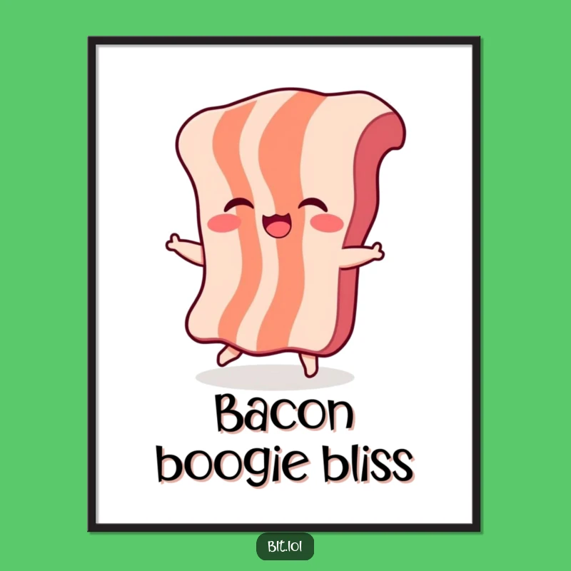 Funny Bacon Dance Digital Art - Whimsical Breakfast Print, Perfect Humorous Gift