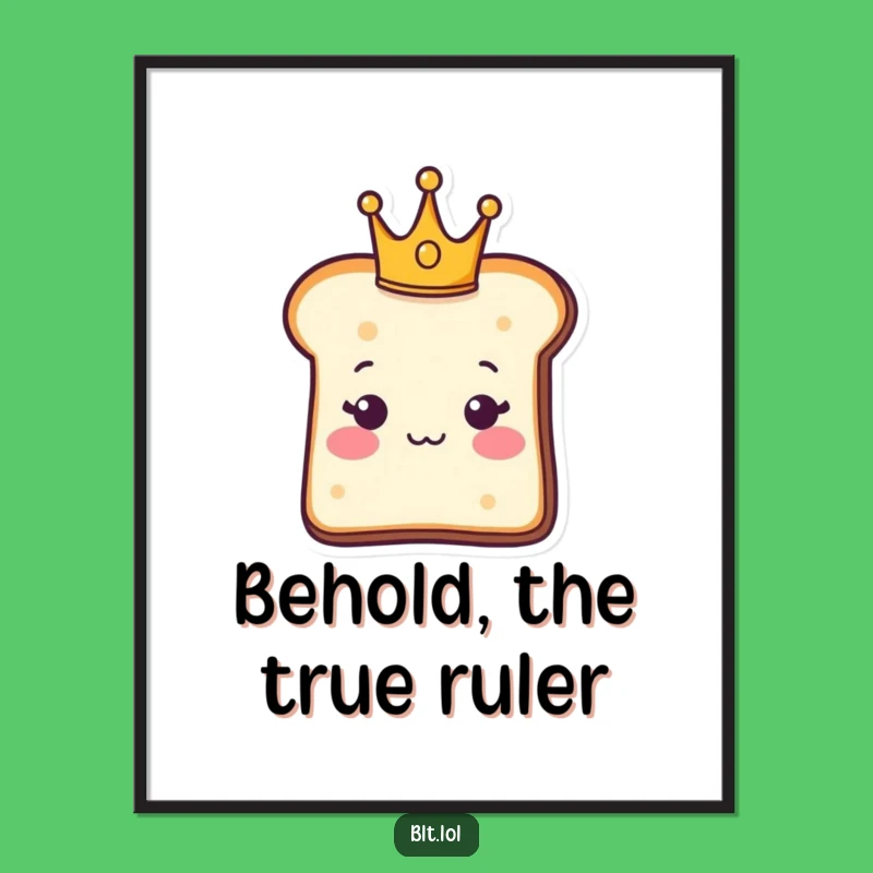 Funny Royal Bread Slice Digital Art - Regal Carb Printable for Majestic Decor