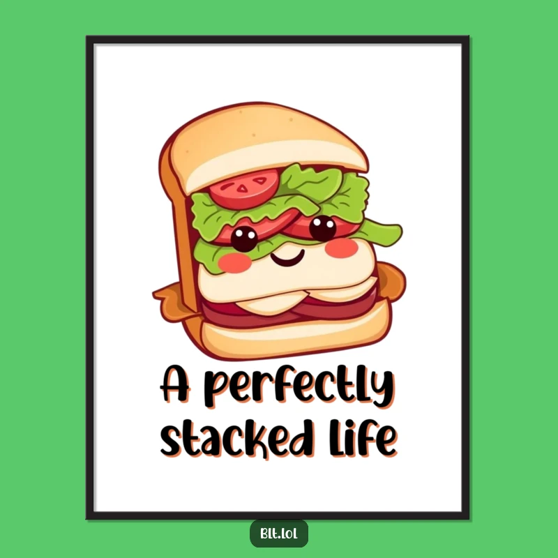 Funny BLT Sandwich Digital Art: Instant Joyful Decor for Your Walls