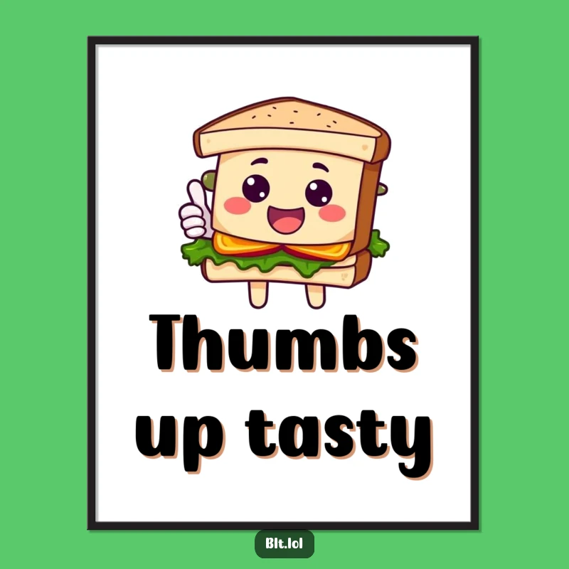 Funny BLT Sandwich Digital Art: Printable Foodie Joy, Perfect for Framing, Great Funny Gift!