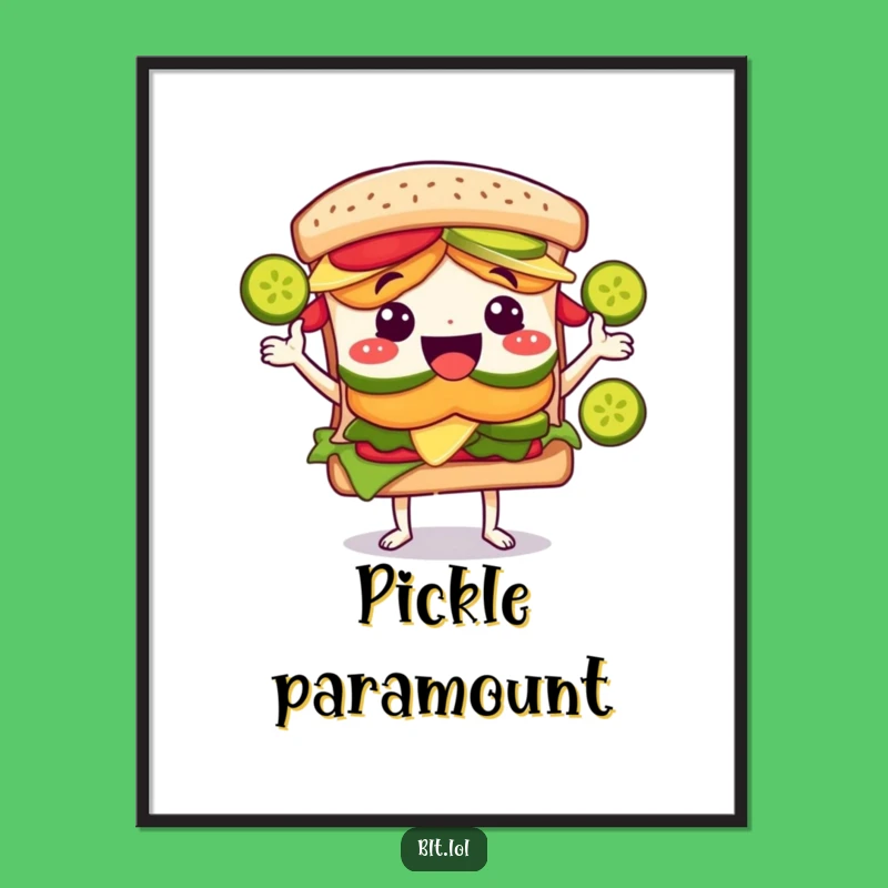 Funny BLT Sandwich Pickle Juggling Digital Art - Instant Humorous Decor