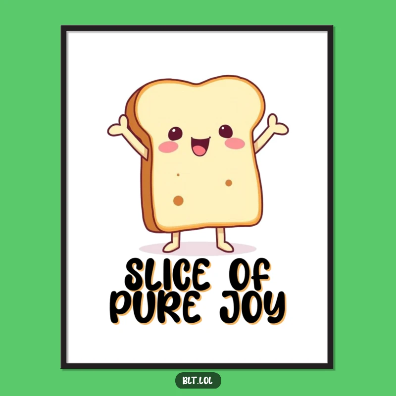 Funny Bread Digital Art Print - Instant Anthropomorphic Foodie Decor Gift