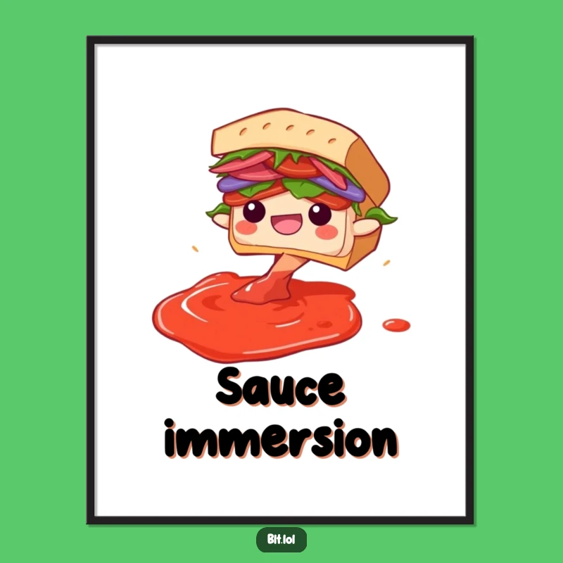 Funny Diving BLT Sandwich Digital Art: Sauce Pool Humor, Gift Ready