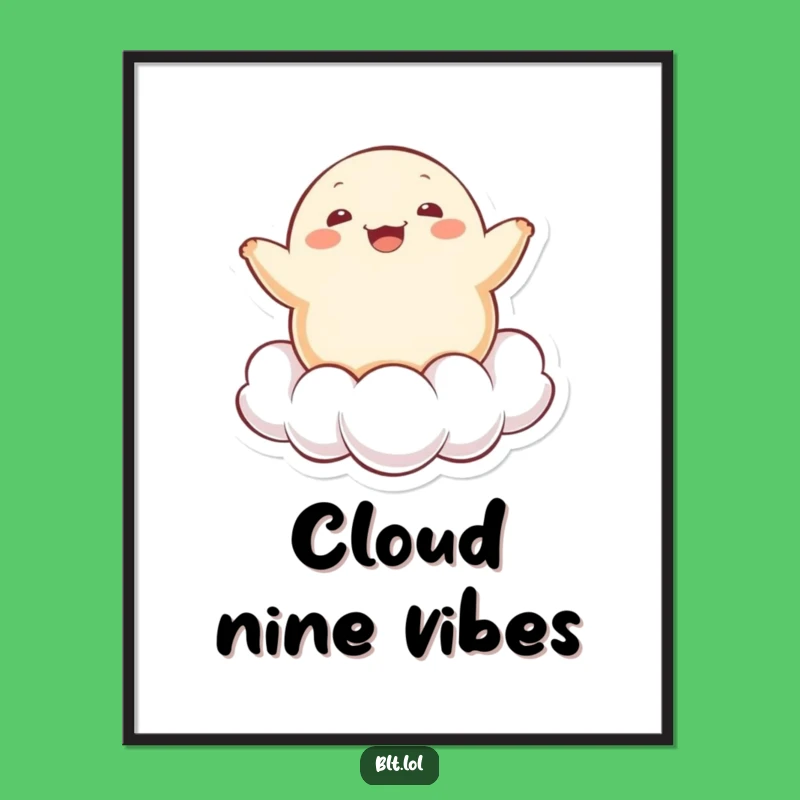 Funny Kawaii Dumpling Cloud Print: Instant Cheerful Decor for Walls