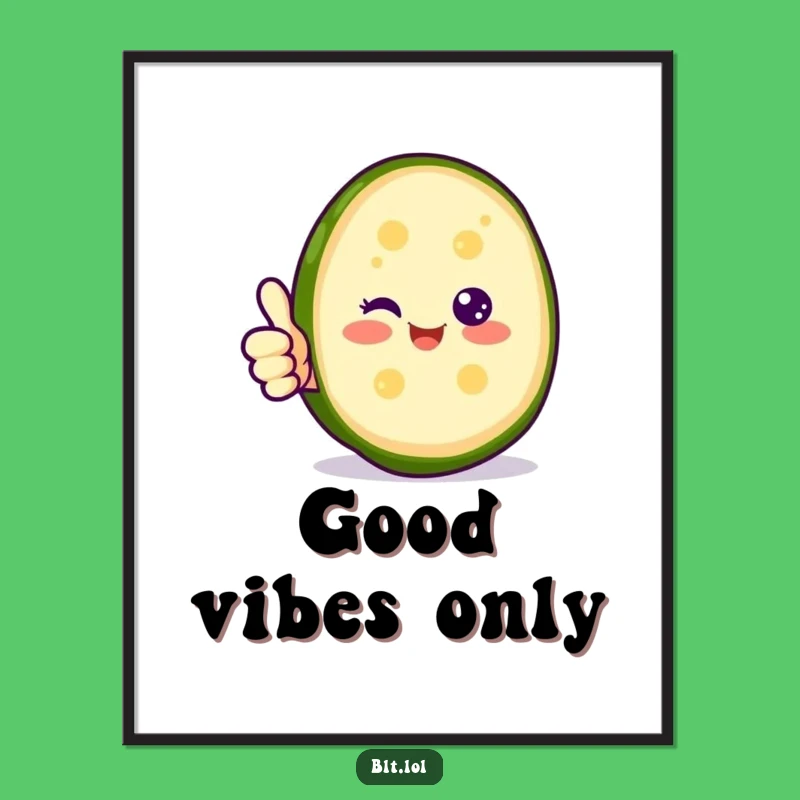 Funny Happy Pickle Thumbs Up Digital Art - Positive Print Gift