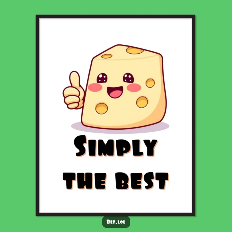 Funny Cheesy Thumbs Up Digital Art Print - Instant Positive Decor