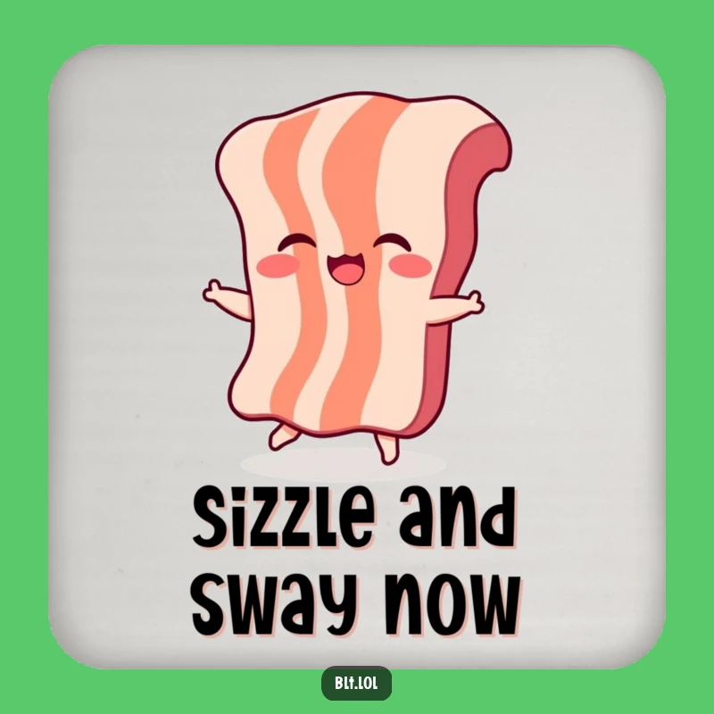 Funny Bacon Dance Coasters - Protect Surfaces with Comical Breakfast Art, Gift Set