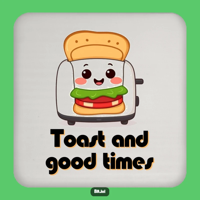 Funny BLT Toaster Drink Coaster: Cheerful Sandwich Character Protects Surfaces Funny Gift