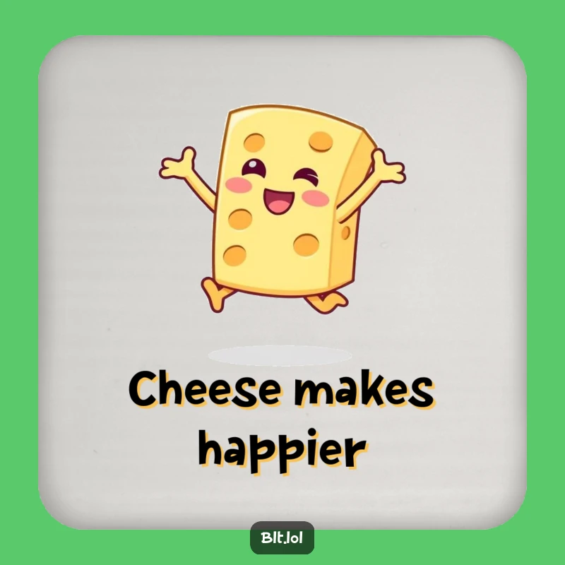 Funny Cheese Slice Coaster Set Protect Surfaces Jumping Character Gift