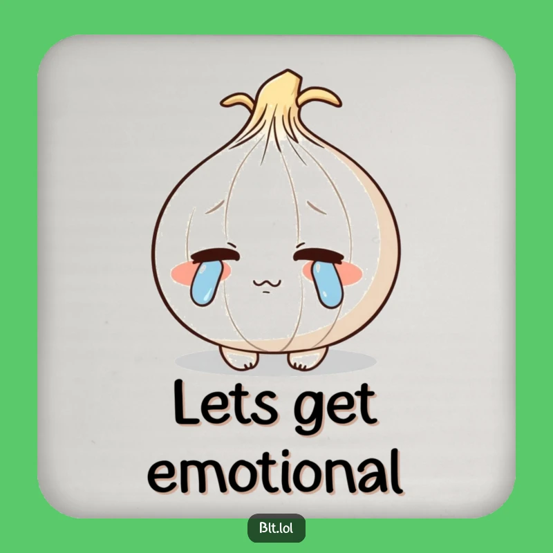 Funny Crying Onion Coaster: Protect Surfaces with Empathy